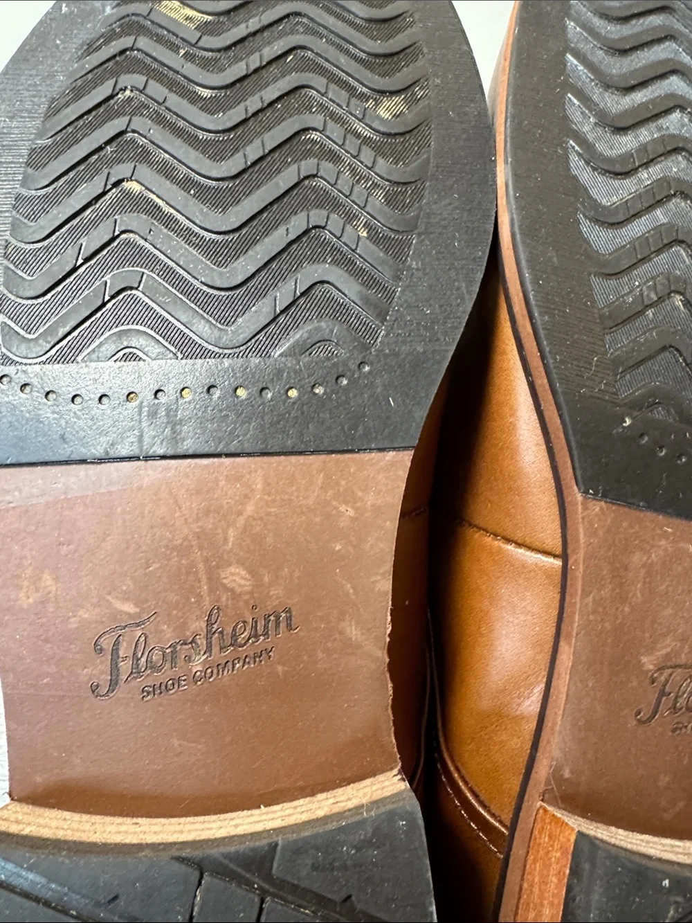 Florsheim Cognac Brown Cap-Toe Derby Shoes SZ 10.5 (h44)